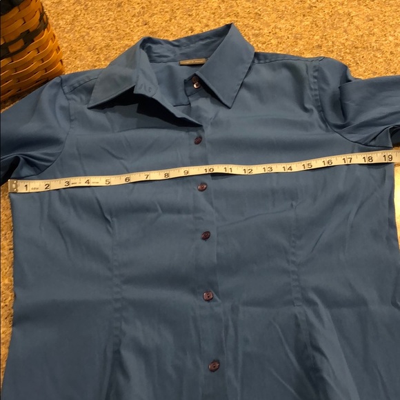 Apt. 9 Stretch Blue Button Up Top - Size Medium - Picture 8 of 11